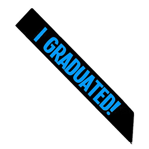 Faixa de formatura para homens e mulheres FunPa Party Sash Creative I Graduated Sign, Azul, One Size