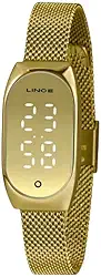 Relógio LINCE feminino dourado digital LDG4706L CXKX
