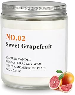 Koxly Scented Candle of Sweet Grapefruit, 100% Natural Soy Wax, 50 Hours Burning Time, Candles Gifts for Women, Candle Presents for Her, New Home, New Year, Wedding, Mothers'Day and Valentine's Day