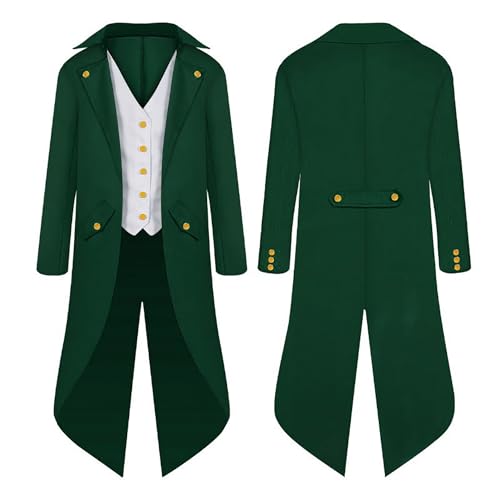 Steampunk Gothic Tuxedo Jacket for Men Victorian Tailcoat Vintage Magician Tuxedo Suit Set with Coat Hat Tie2