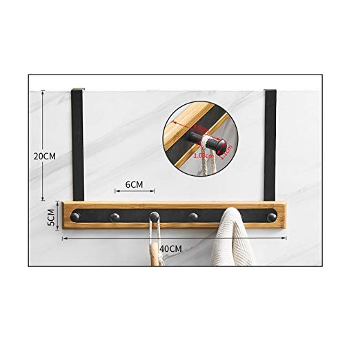 Ganchos Adhesivos Para Pared Gancho de la puerta de la casa de madera de madera de acero inoxidable negro 20 * 40 * 5 * 6 cm Puerta sin clavo Tipo de espalda Tipo de espalda sin fisuras Colga