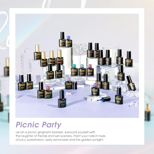 ROSALIND Esmaltes Semipermanentes Para Uñas, 42 Piezas Marrón Rojo Naranja Morado Gris Azul Verde Colores Esmaltes Semipermanente, UV/LED Pintauñas Semipermanentes Otoñales Invernales Regalo - imagen 6