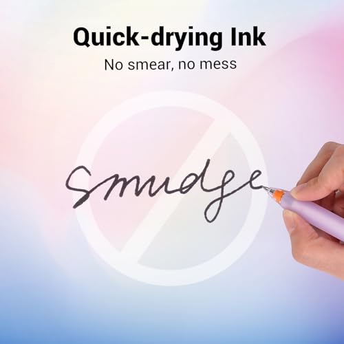 Image of WRITECH Retractable Gel Ink Pens: 0.5mm Black-Ink Switch Between Silent and Clicky Soft Grip Fine Point Pen for Journaling Smooth Writing Quick-dry No Bleed 10ct