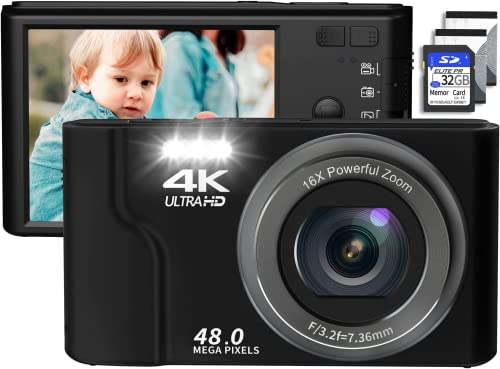 Saneen Digital Camera, 4K Cameras for Photography, 48MP Compact