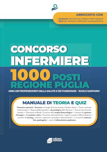 Concorso Infermiere 1000 posti Regione puglia Area dei Professionisti della Salute e dei Funzionari – Ruolo Sanitario: Manuale completo per la ... con teoria e test e approfondimenti