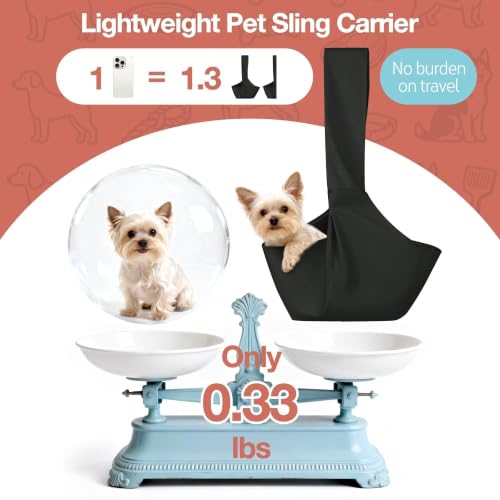 YUDODO Dog Sling Carrier for Small Dogs, Lightweight Crossbody Pet Bag | Safety Strap Included, Pocket Storage, Machine Washable, Comfortable Travel & Outdoor Fashion Sling, 4-10lbs, Black - Image 4