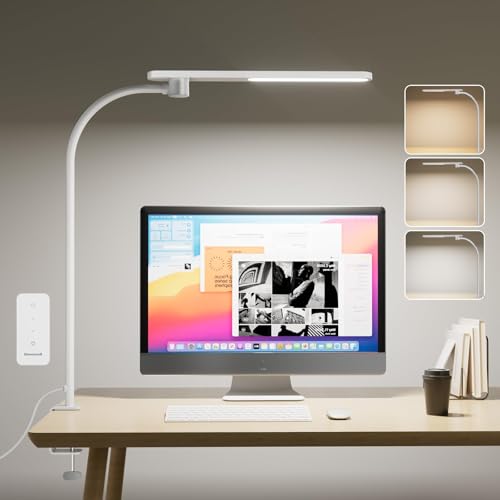 Image of Honeywell HJ2 Clip On LED Desk Lamp with Clamp, Adjustable Reading Light