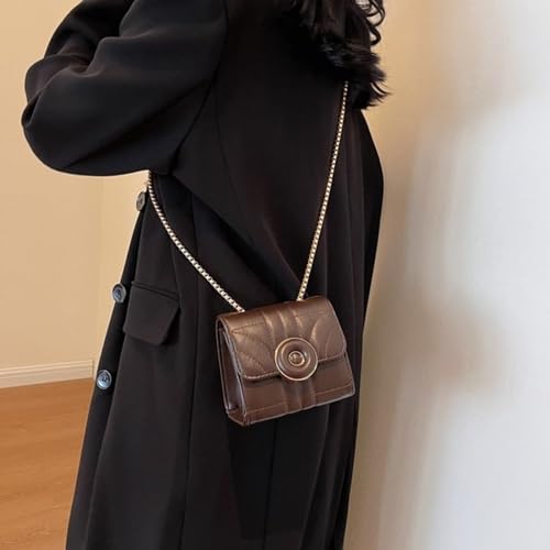 ZYMIADOU Quilted Crossbody Purse With Convertible Chain Strap Handbag Flap Shoulder Bag For Girl Dating Work Daily For Women Quilted Flap With Strap Trendy Crossbody