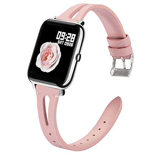 Correa de cuero para reloj Popglory P22 40mm rosa miniatura 1