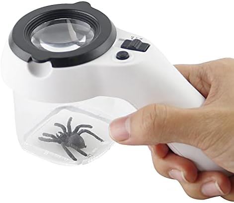 Magnifying Ins-ect Box Butterfly Viewer,Butterfly Magnifier Container with Led Scale,Magnifying Critter Box with 8X Magnifying Glass,Critter Cage for Kids Science Nature Exploration Tool