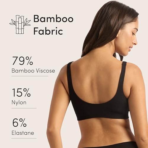 Image of Boody -Seamfree Crop Bra -Seamless Bralette -No Padding, Clips, Fastenings, Wires -Bamboo Viscose -Low-Medium Support Pull-On
