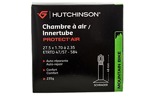 HUTCHINSON - Cámara de aire - MTB - Protect'Air - Auto-regenerativa - Líquido antipinchazos integrado - Válvula Schräder - Espesor 0,9 mm - 48 MM - 27,5 x 1,70-2,35
