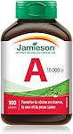 Jamieson Vitamin A 10,000 IU Softgels, Eyesight Support and Skin Health. Gluten-Free, Lactose-Free, No Artificial Colours or Flavours, 100 Count, Proudly Canadian