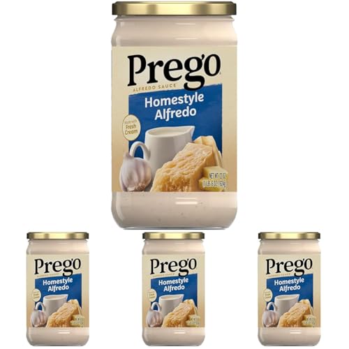 Prego Homestyle Alfredo Pasta Sauce, 22 oz Jar (Pack of 4)