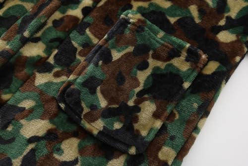 Image of Girls Fleece Robe Boys Hooded Bathrobe Soft Flannel Robe For Kids