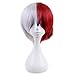 Ani·Lnc Short Silver Red Mixed Cosplay Wig with Free Wig Cap