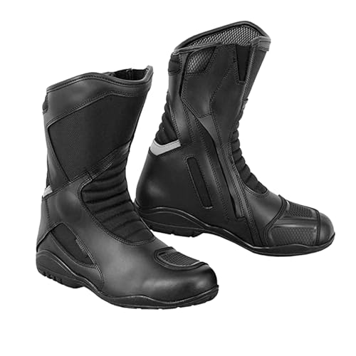 Best Size 14 Motorcycle Boots for Ultimate Riding Comfort 15 Hive Moto Foot Protective Motorcycle Shoes with Rubber Sole Men's Leather Bike Riding Shoes Rider Motorcycle Boots Men Motocross Boots CE Approved (Black, US Footwear Size System, Adult, Men, Numeric, Medium, 14)