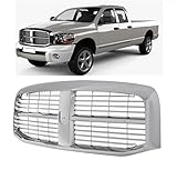 EzMech Front Grille Assembly Compatible With Dodge Ram 1500 Grill 2006-2008 / Ram 2500 Grill 2006-2009 / Ram 3500 Grill 2006 2007 2008 2009 With Chrome Frame Shell With Chrome Insert