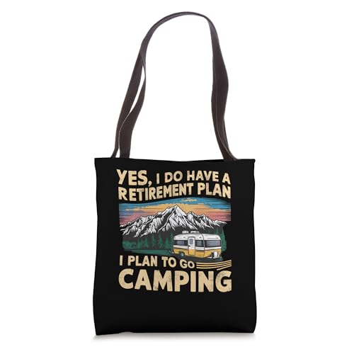Bolsa tote divertida para jubilación: 'Yes I Do Have a Retirement Plan Camping' miniatura 1
