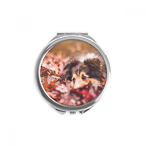 Miroir rond de poche haute définition avec graphisme animalier élégant et robuste
