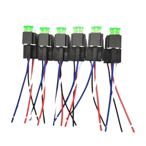 Relais de prise 12V 5PIN étanche avec support pour moteur de voiture 6 pièces