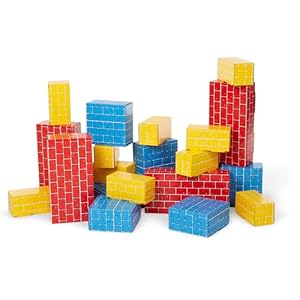 Melissa & Doug Jumbo Extra-Thick Cardboard Building Blocks – 40 Blocks in 3 Sizes Jumbo Extra-Thick Cardboard Pretend Brick For Building