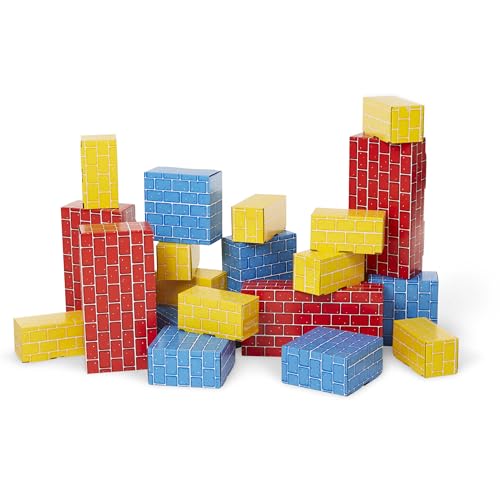 Melissa & Doug Jumbo Extra-Thick Cardboard Building Blocks – 40 Blocks in 3 Sizes Jumbo Extra-Thick Cardboard Pretend Brick For Building
