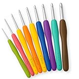 Kit de Agulha Para Crochê, 9 Agulhas de Diferentes Tamanhos, Cabo de Plástico