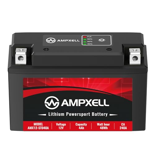 YT7B-BS 240 CCA Lithium Motorcycle Battery 12V 4Ah Replacement YT7B-BS UT7B-BS Powersport Battery Motorcycle ATV UTV Scooter 4 Wheeler and Generator etc Polarity [+ - ]
