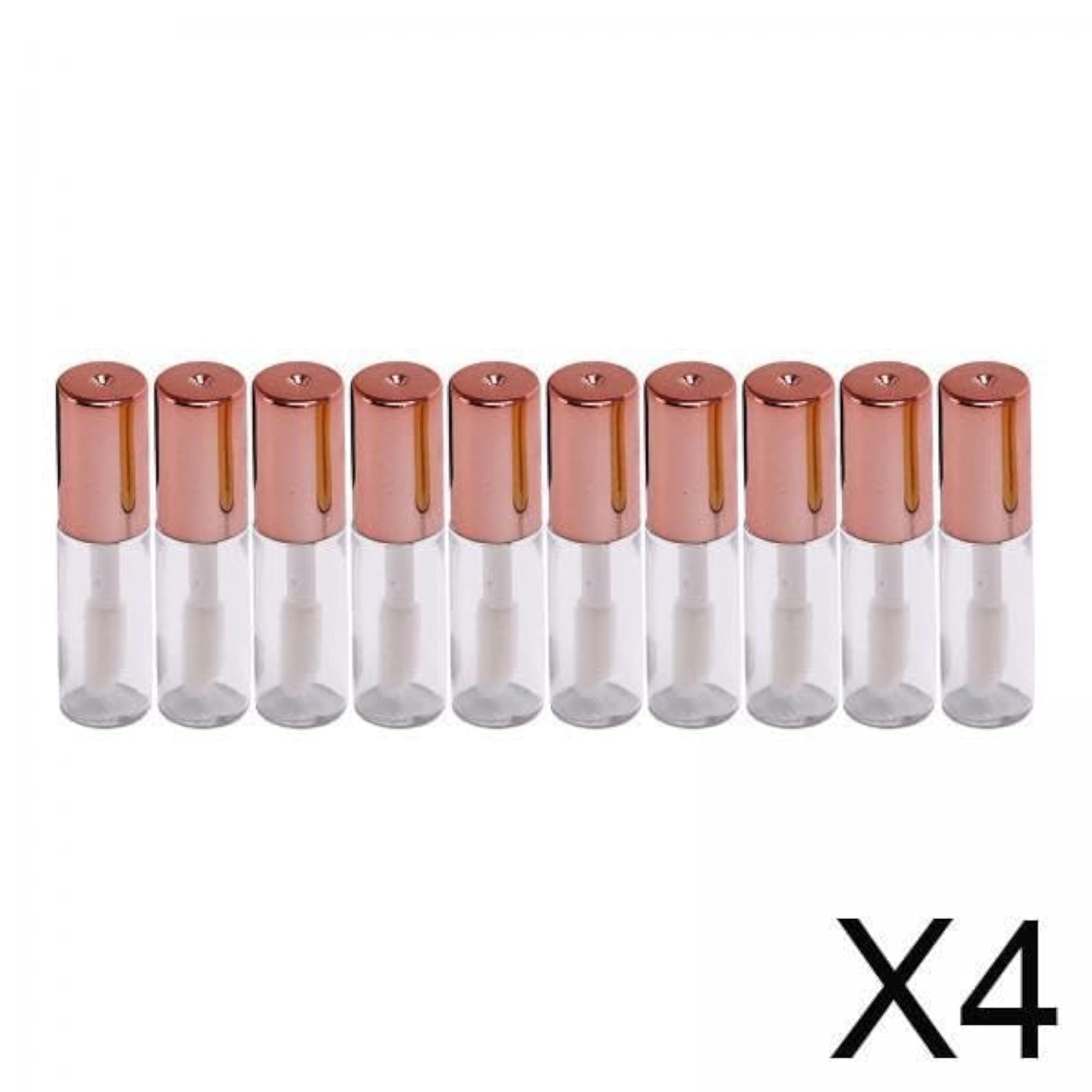 4x10Pcs Lip Gloss Bottles Refillable Transparent Tubes