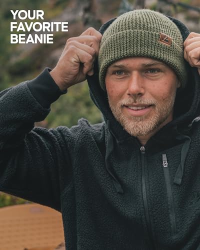 Image of DANISH ENDURANCE Merino Wool Beanie for Men & Women, Fleece Lined Hat, Soft, Stretchy, Fisherman Beanie, Warm Wool Hat