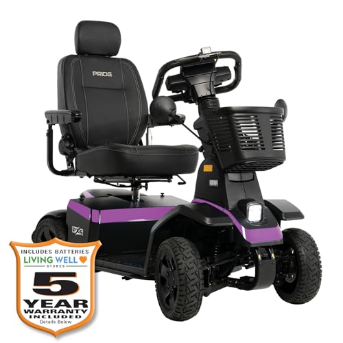 Pride PX4 HD Mobility Scooter, 500 Lbs. Weight, Capacity, NFC Key Fob, with 5-Year Extended Warr (Dark Violet, 18