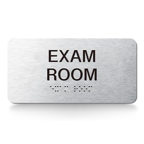 Panneau d'examen haut de gamme finition argentée et braille de grade 2