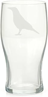 Crow Engraved Pint Glass, Crow Gift, Gift for Women, Gift for Men