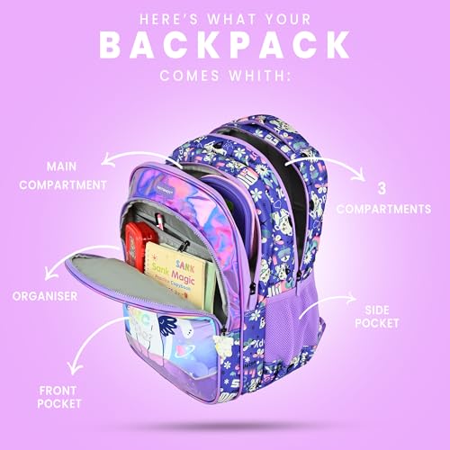 Image of HOT SHOT UNIVERSE CAT 1822|school bag for girls|bag for girls |kids school bag|18 INCH|water resistant|32L kids backpack