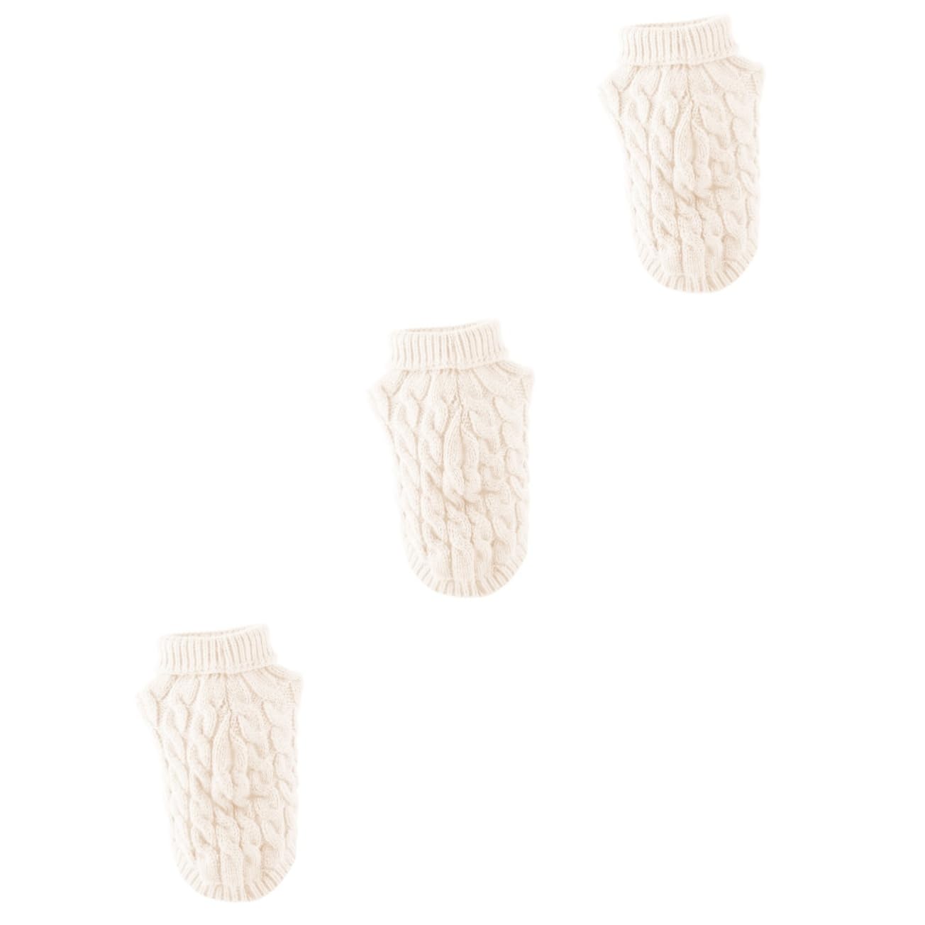 Pull tricot pour chien blanc XL : costume de mode vêtement maille 3 pièces