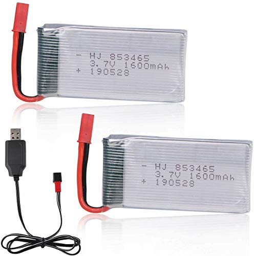 Yangers batteria ricaricabile lipo 2 pack 3.7V 25C 1600mAh JST spina connettore femmina con...