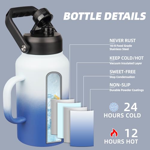 Image of BJPKPK 87oz Stainless Steel Water Bottle, Large Insulated Water Jug
