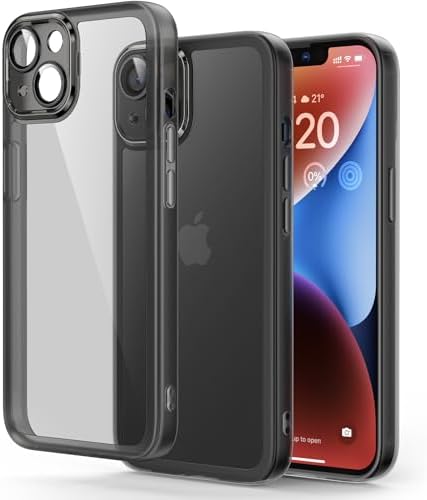 Honeyview Colored Clear Case for iPhone 13 Pro Max with Matte Border, Non-Yellowing, Shockproof, Armour Phone Cover for Apple iPhone 13 Pro Max 5G - Black