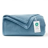 WAVVE Kuscheldecke Flauschig Decke Fleecedecke - Sofadecke 150x200 cm Warm Wohndecke Couchdecke, Grau Blau Decke Weich Sofaüberwurf XL