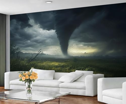 Papier peint à décoller et à coller météo 3D Tornado pour mur