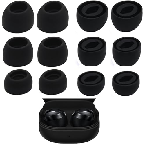 Miayaya Galaxy Buds Pro �C���[�`�b�v 6�y�A �\�t�g�V���R�� �􂦂�C���[�`�b�v Galaxy Buds Pro 2021 SM-R190 �C���z���`�b�v�W�F���Ή� �[�d�P�[�X�Ή� �t�@���g���u���b�N