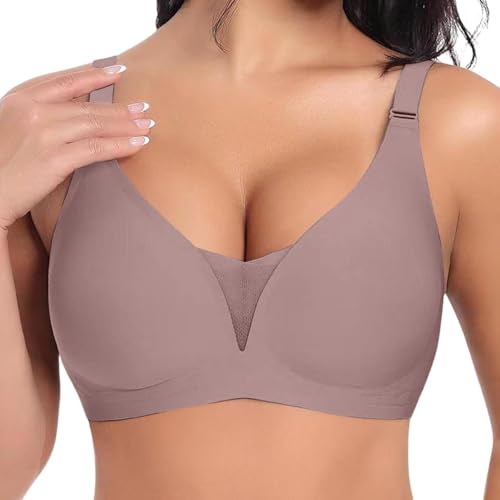 Genérico Sujetadores sin Costuras Cuello V Push Up Bralette Básicos Sexy Bandolera Ajustable Comodos Sujetador Mujer Suaves Elástico Sujetador Sujetador sin Aros Mujer Sujetadores