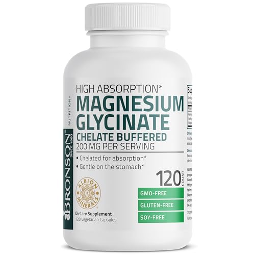 Bronson Magnesium Glycinate 200mg, 120 Vegetarian Capsules — view 5