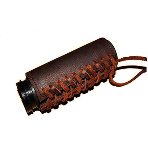 Heavy Duty Brown Padded Vibration Dampening Leather Motorcycle Grip Covers for Hd Motorcycles Cover