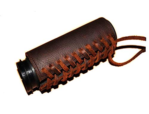 Heavy Duty Brown Padded Vibration Dampening Leather Motorcycle Grip Covers for Hd Motorcycles