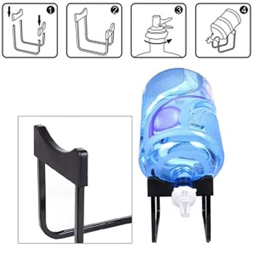 Image of Water Dispenser Detachable Bracket Bottled Stand with Water Dispenser Valve for Water Gallon (GF-17, Black, 27 x 18 x 28.5 cm), 20L