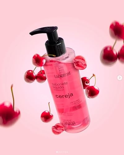 Kit de Banho Cereja Dia a Dia Labotrat Sabonete, Esfoliante e Hidratante