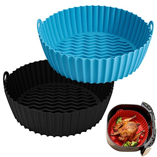 2 Pack Forros de silicone Air Fryer | Panela de silicone reutilizável Air Fryer ​​​​de 7,5 polegadas