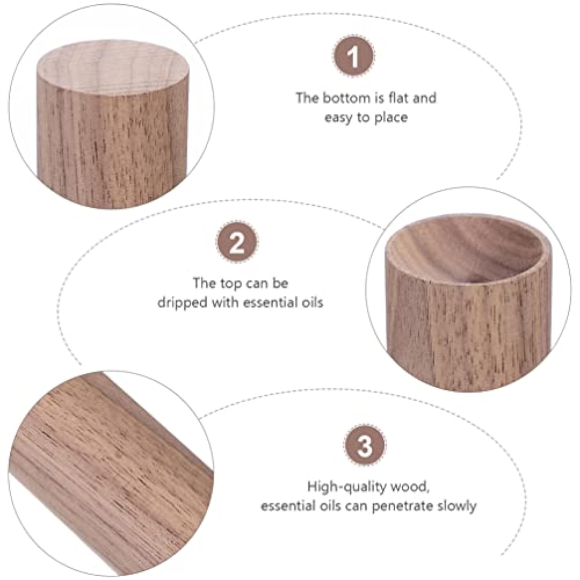 2pcs Round Real Wood Diffuser for Office & Vehicle